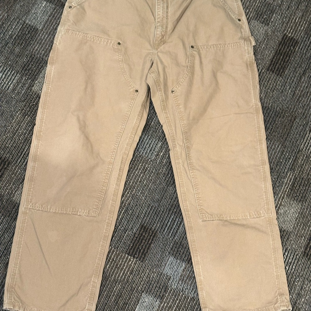 Carhartt Men's 38x31 Light Brown Double Knee Workwear Pants
